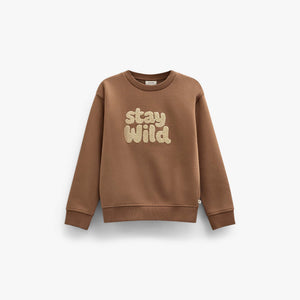 Front Print Crew Neck Sweatshirt - Kids - Toffee | 101620 Joel