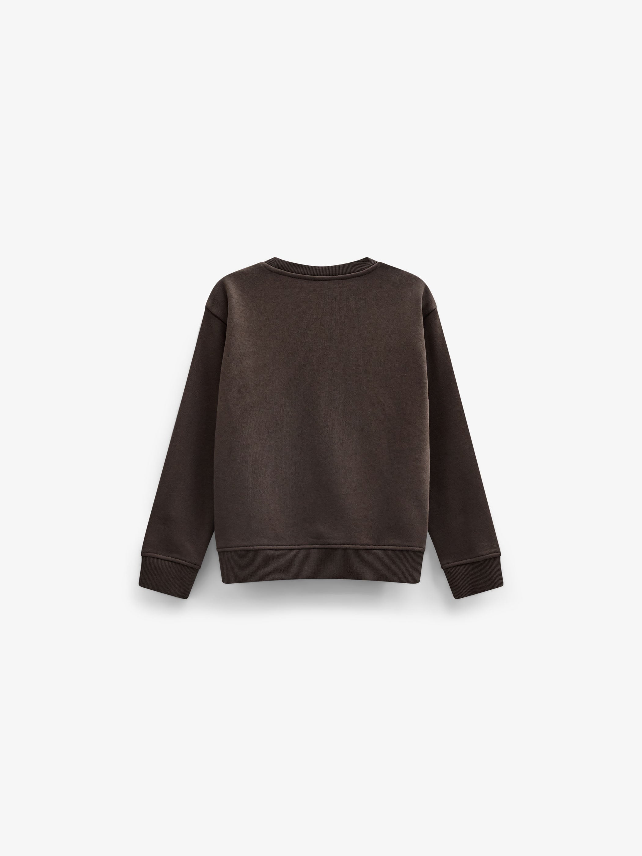 Front Print Crew Neck Sweatshirt - Tween - Dark Brown | 101623 Joel