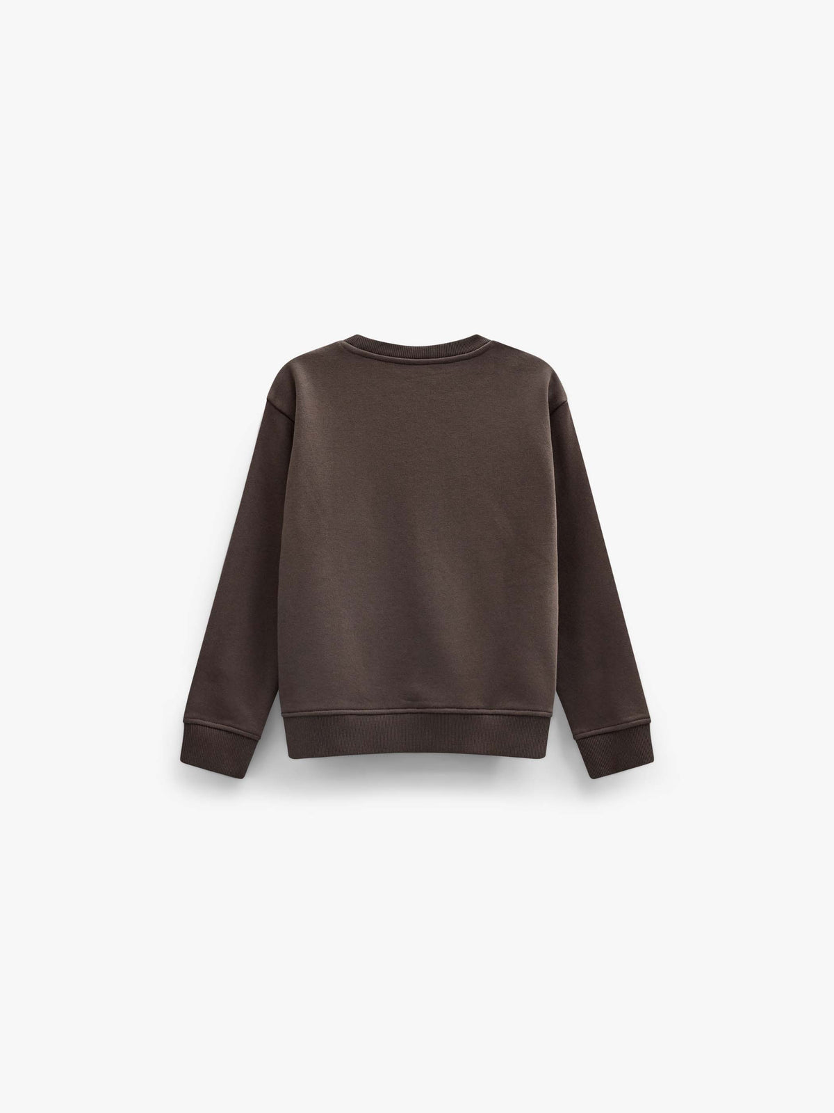 Front Print Crew Neck Sweatshirt - Kids - Dark Brown | 101622 Joel