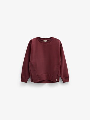 Rib Detail Sweatshirt - Tween - Bordeaux | 101625 Zoe