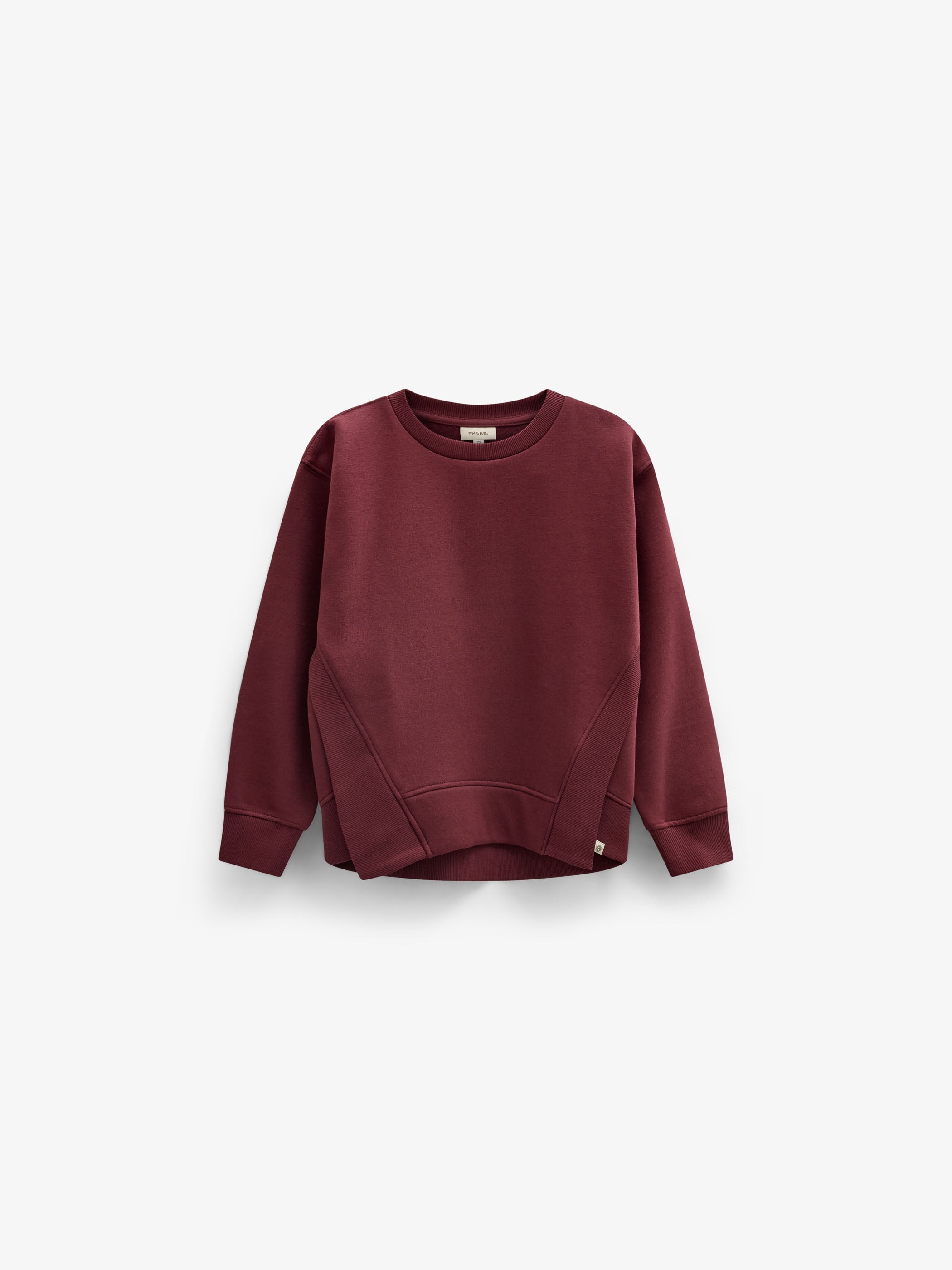 Rib Detail Sweatshirt - Tween - Bordeaux | 101625 Zoe