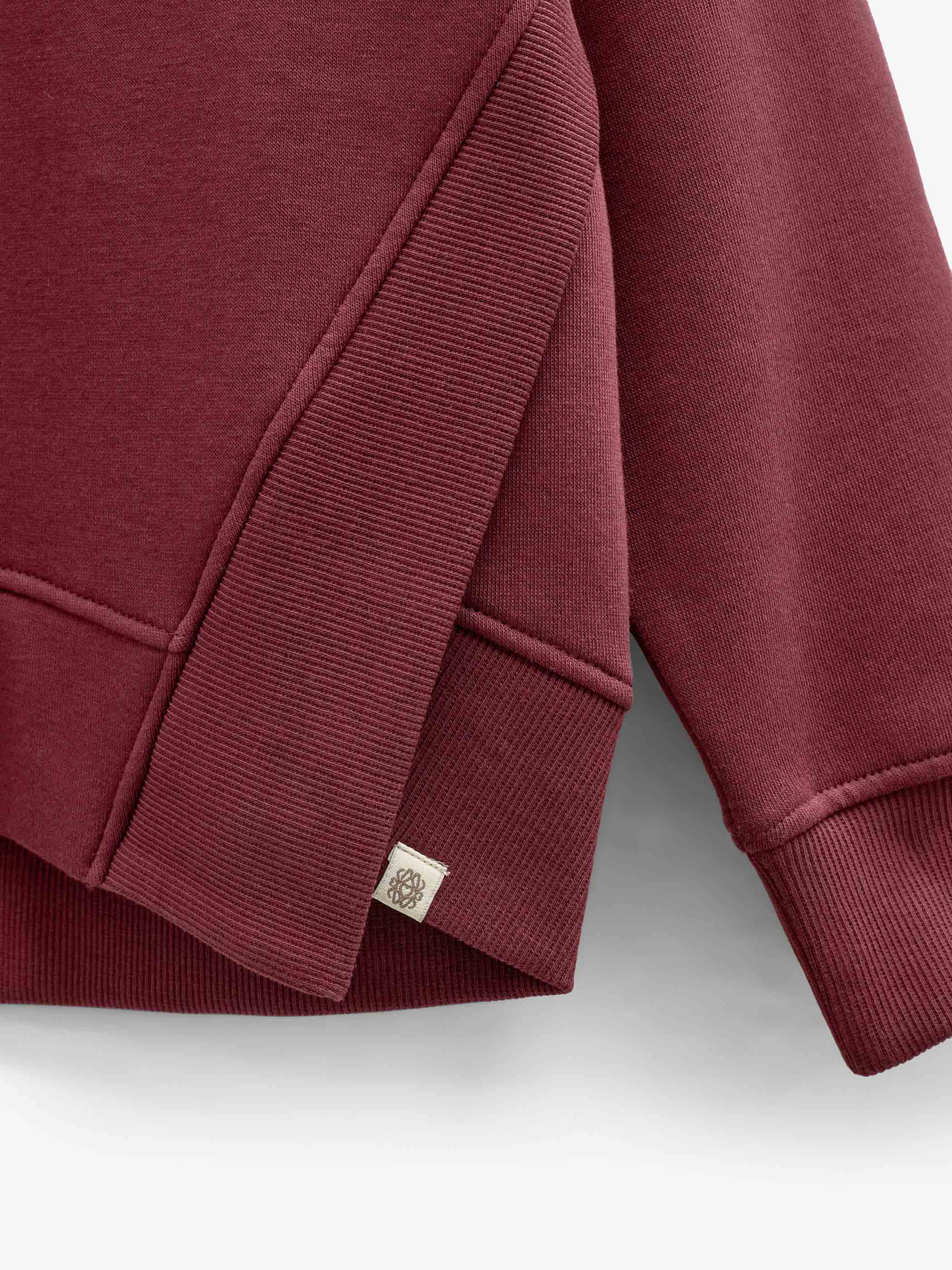 Rib Detail Sweatshirt - Tween - Bordeaux | 101625 Zoe