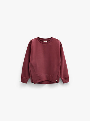 Rib Detail Sweatshirt - Tween - Bordeaux | 101625 Zoe