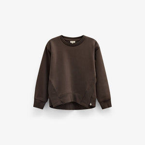 Rib Detail Sweatshirt - Kids - Dark Brown | 101626 Zoe