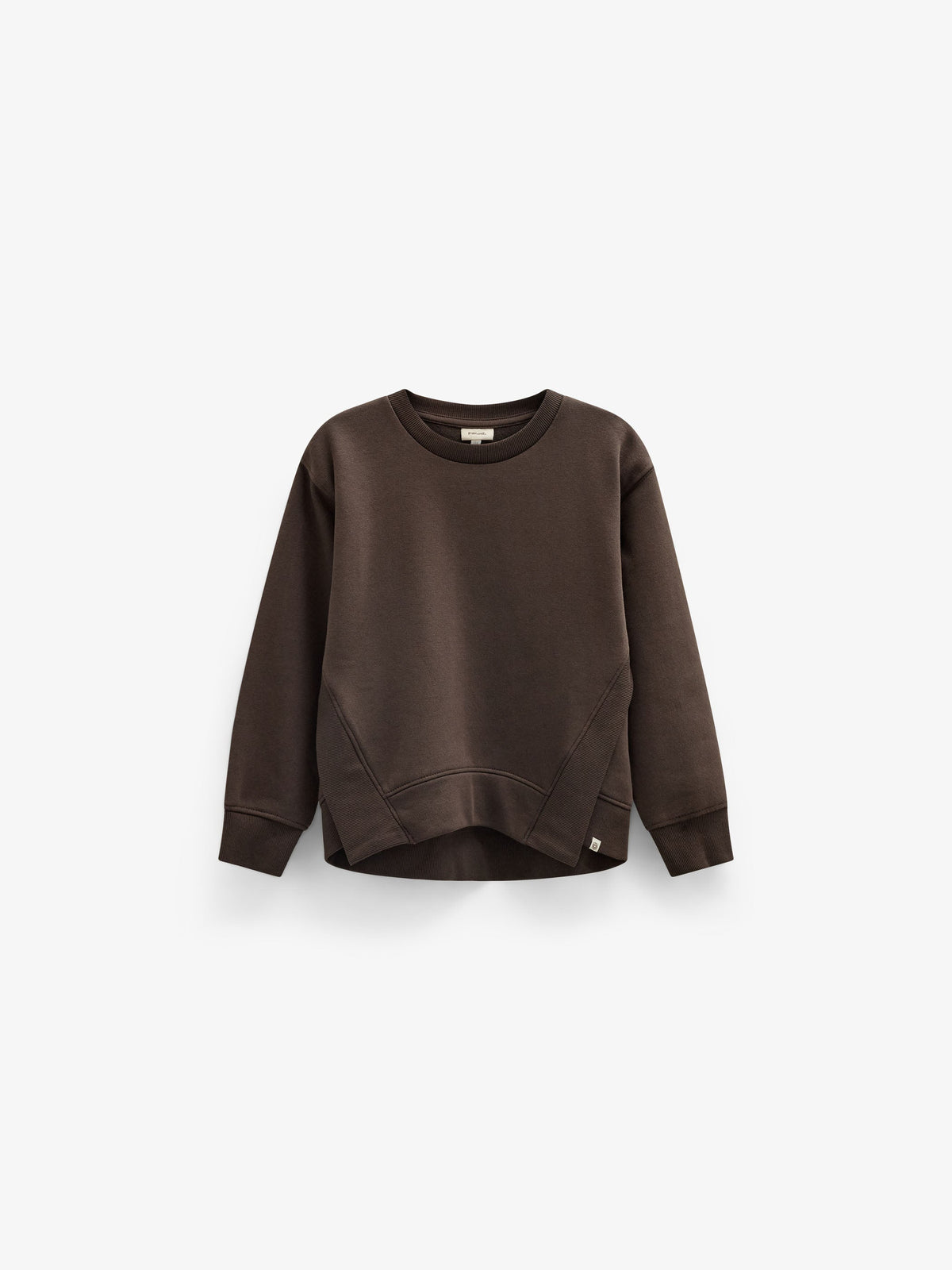 Rib Detail Sweatshirt - Kids - Dark Brown | 101626 Zoe