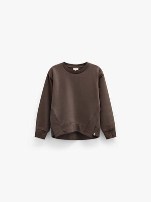 Rib Detail Sweatshirt - Kids - Dark Brown | 101626 Zoe