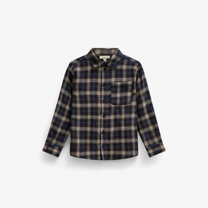 Checked Flannel Shirt - Tween - Navy/Beige | 101650 Edwin
