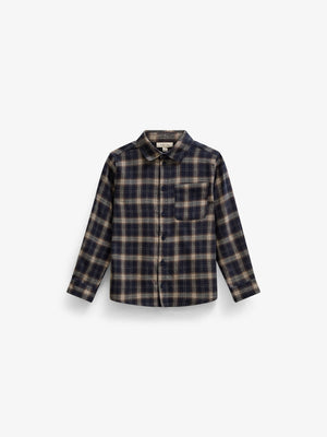 Checked Flannel Shirt - Tween - Navy/Beige | 101650 Edwin
