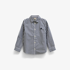 Striped Cotton Shirt - Tween - Navy Stripe | 101654 Milo