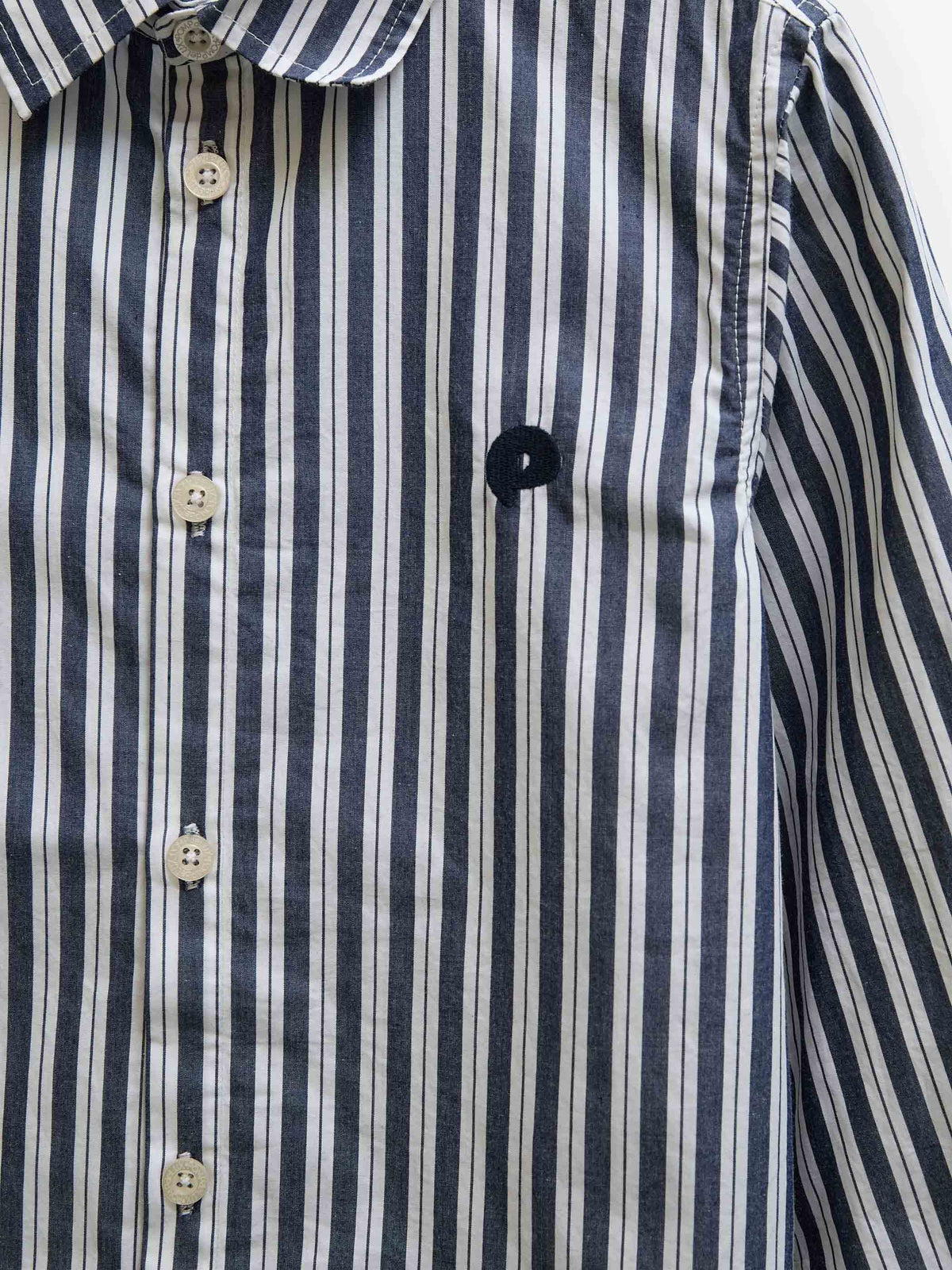 Striped Cotton Shirt - Tween - Navy Stripe | 101654 Milo
