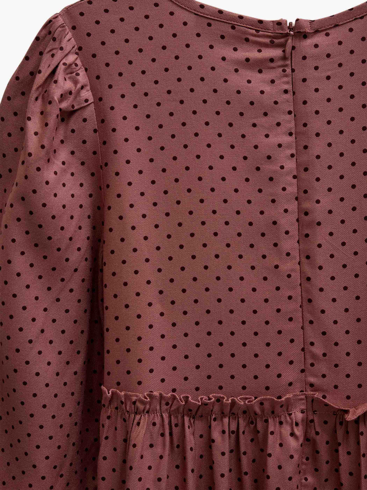 Dotted Viscose Midi Dress - Tween - Dusty Rose/Bordeaux | 101657 Feline