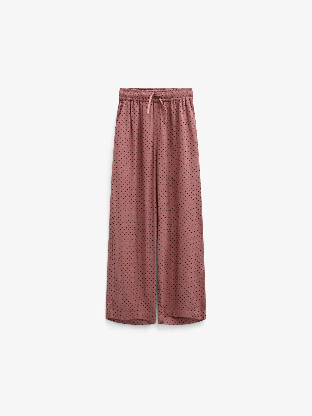Dotted Wide-Leg Viscose Trousers - Tween - Dusty Rose/Bordeaux | 101659 Feline