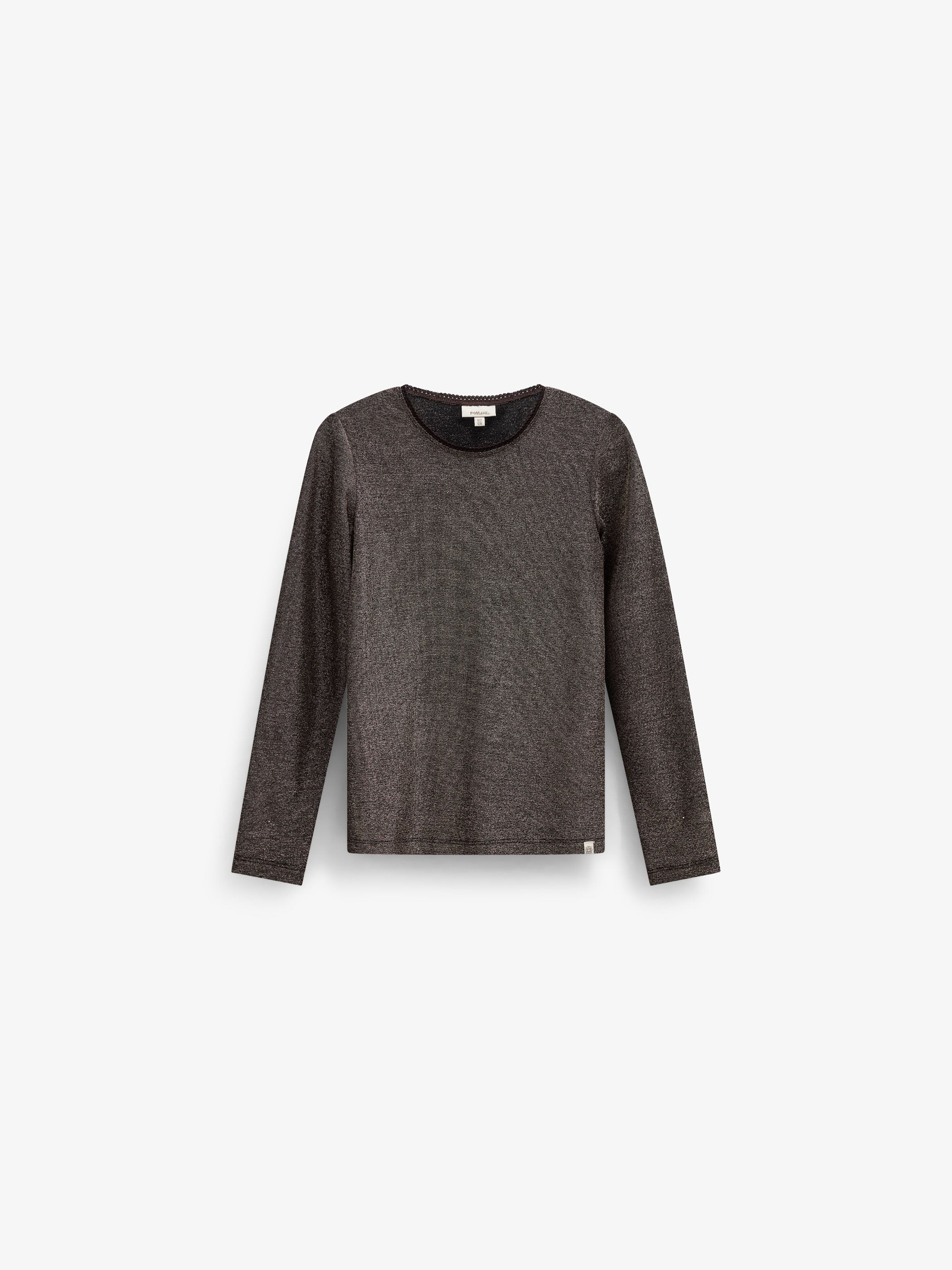 Long-Sleeve Lurex T-Shirt - Tween - Dark Brown | 101664 Helen