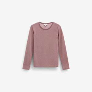 Long-Sleeve Lurex T-Shirt - Tween - Dusty Rose | 101666 Helen