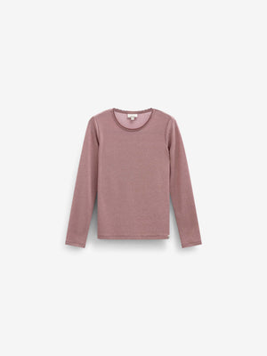 Long-Sleeve Lurex T-Shirt - Tween - Dusty Rose | 101666 Helen