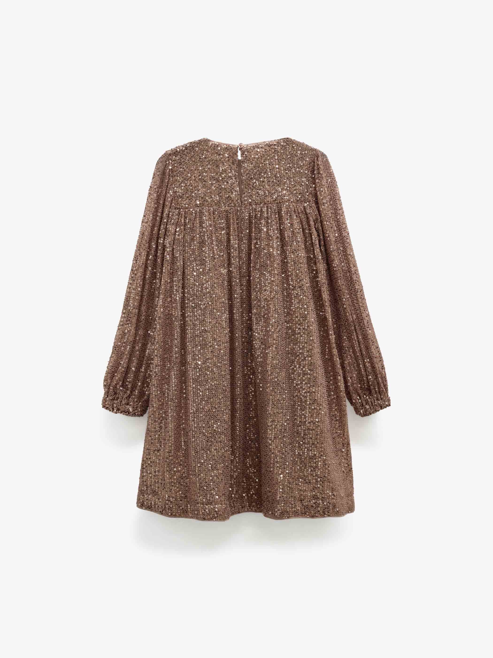Sequin Dress - Kids - Light Brown | 101675 Amber