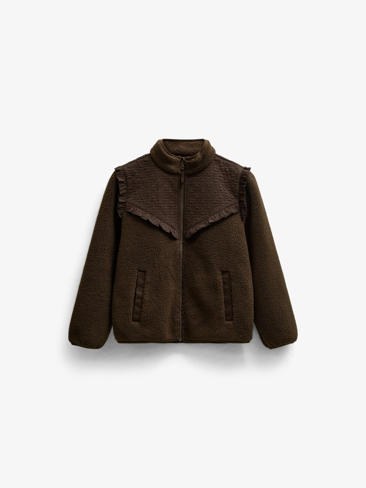 Quilted Yoke Teddy Jacket - Tween - Dark Brown | 101684 Hailey