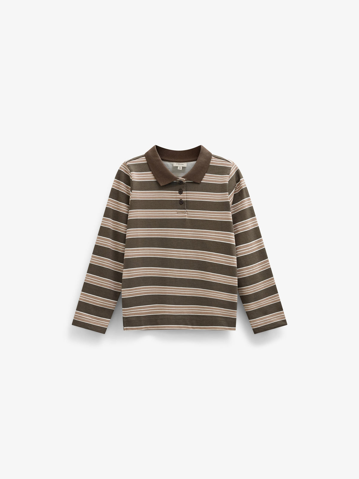 Striped Long-Sleeve Jersey Polo - Tween - Brown | 101696 Hope