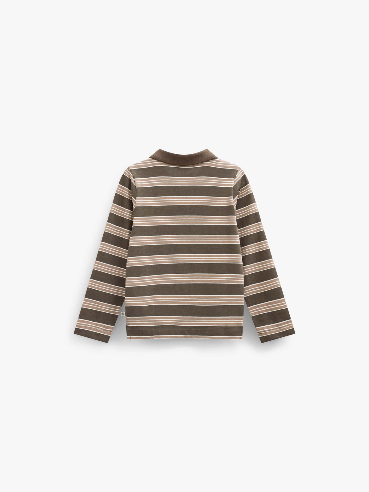 Striped Long-Sleeve Jersey Polo - Kids - Brown | 101695 Hope