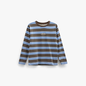 Striped Long-Sleeve T-Shirt - Tween - Brown /Blue | 101700 Hugo