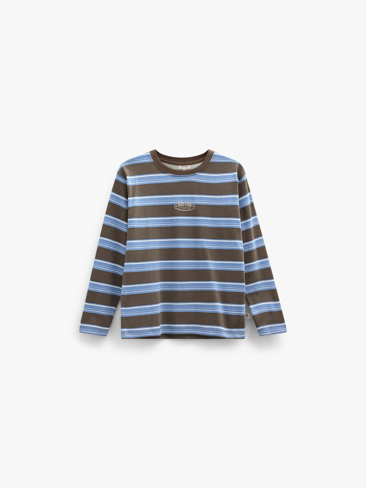 Striped Long-Sleeve T-Shirt - Tween - Brown /Blue | 101700 Hugo