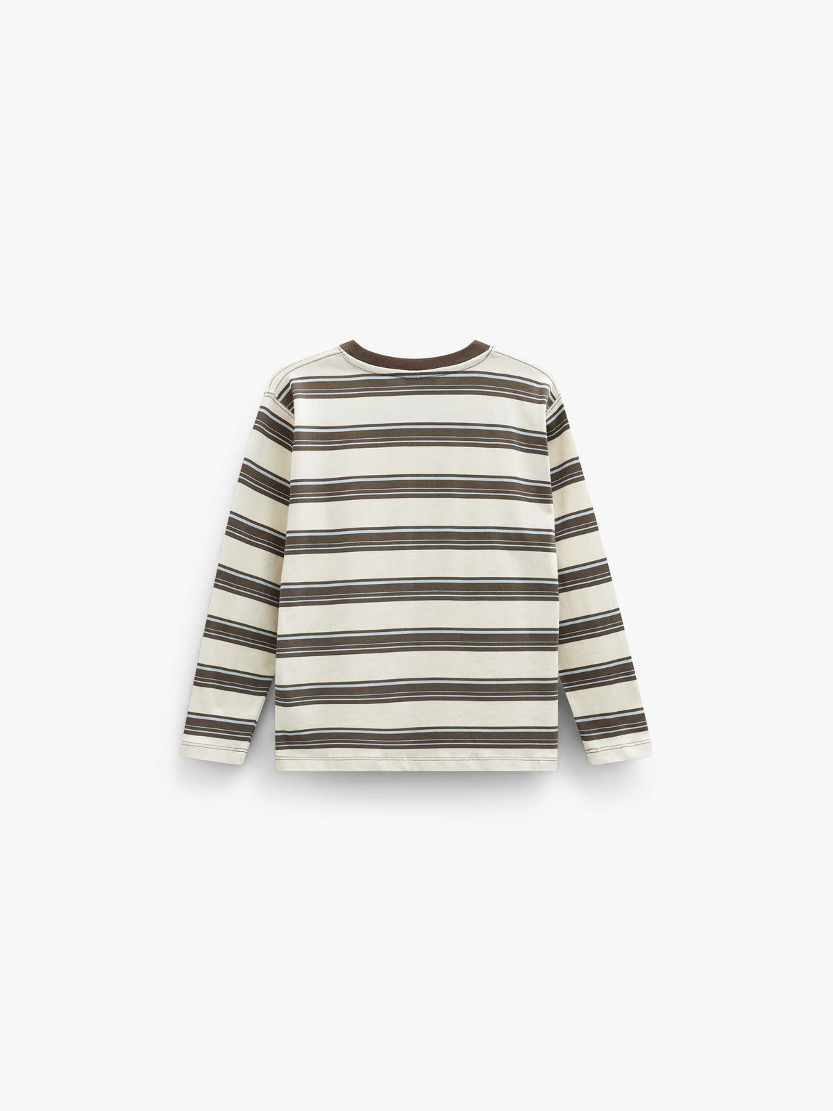 Striped Long-Sleeve T-Shirt - Tween - Offwhite/Brown | 101702 Hugo