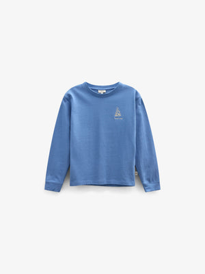 Long-Sleeve T-Shirt with Back Print - Tween - Dusty Blue | 101708 Weston