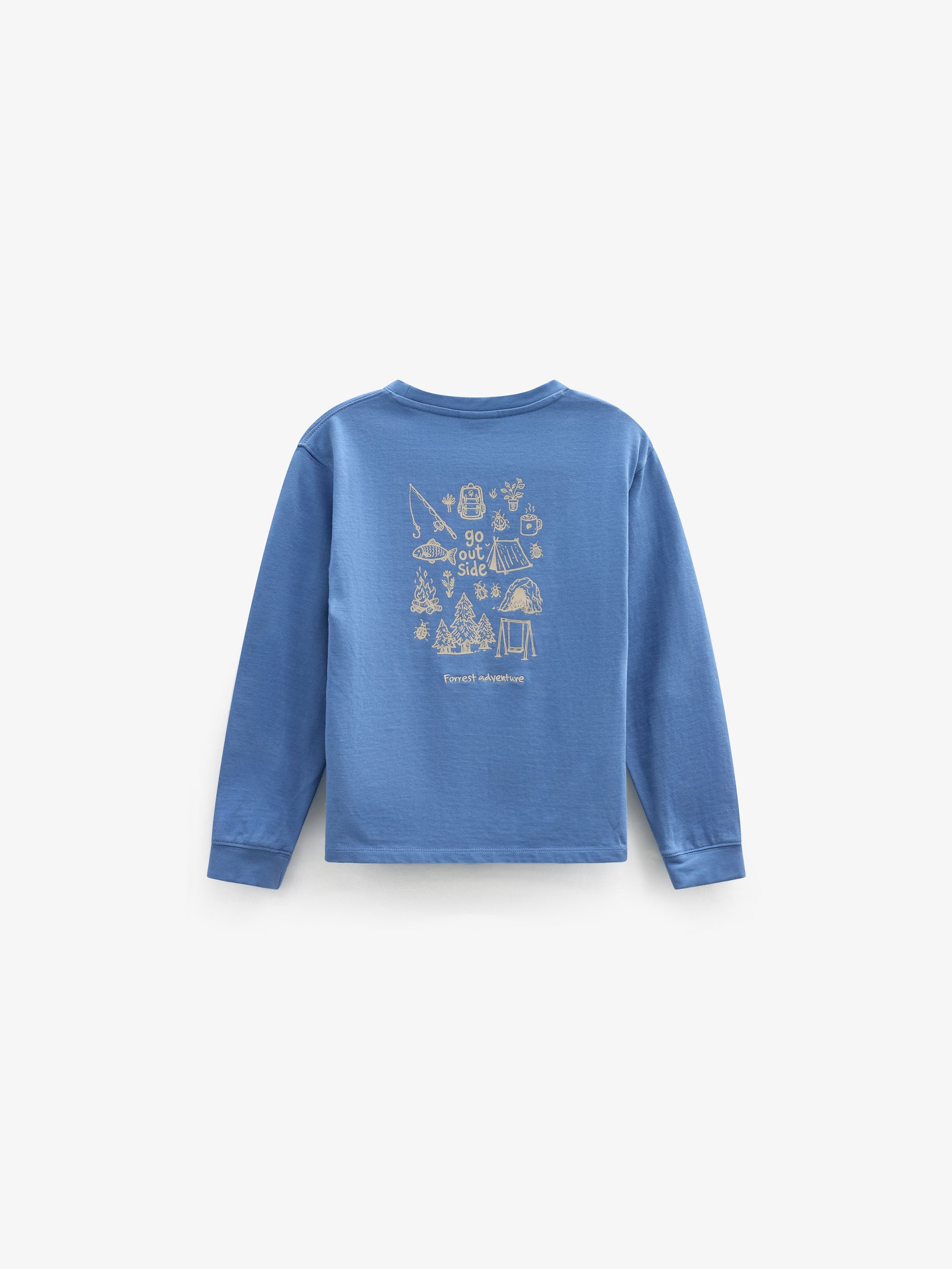 Long-Sleeve T-Shirt with Back Print - Tween - Dusty Blue | 101708 Weston