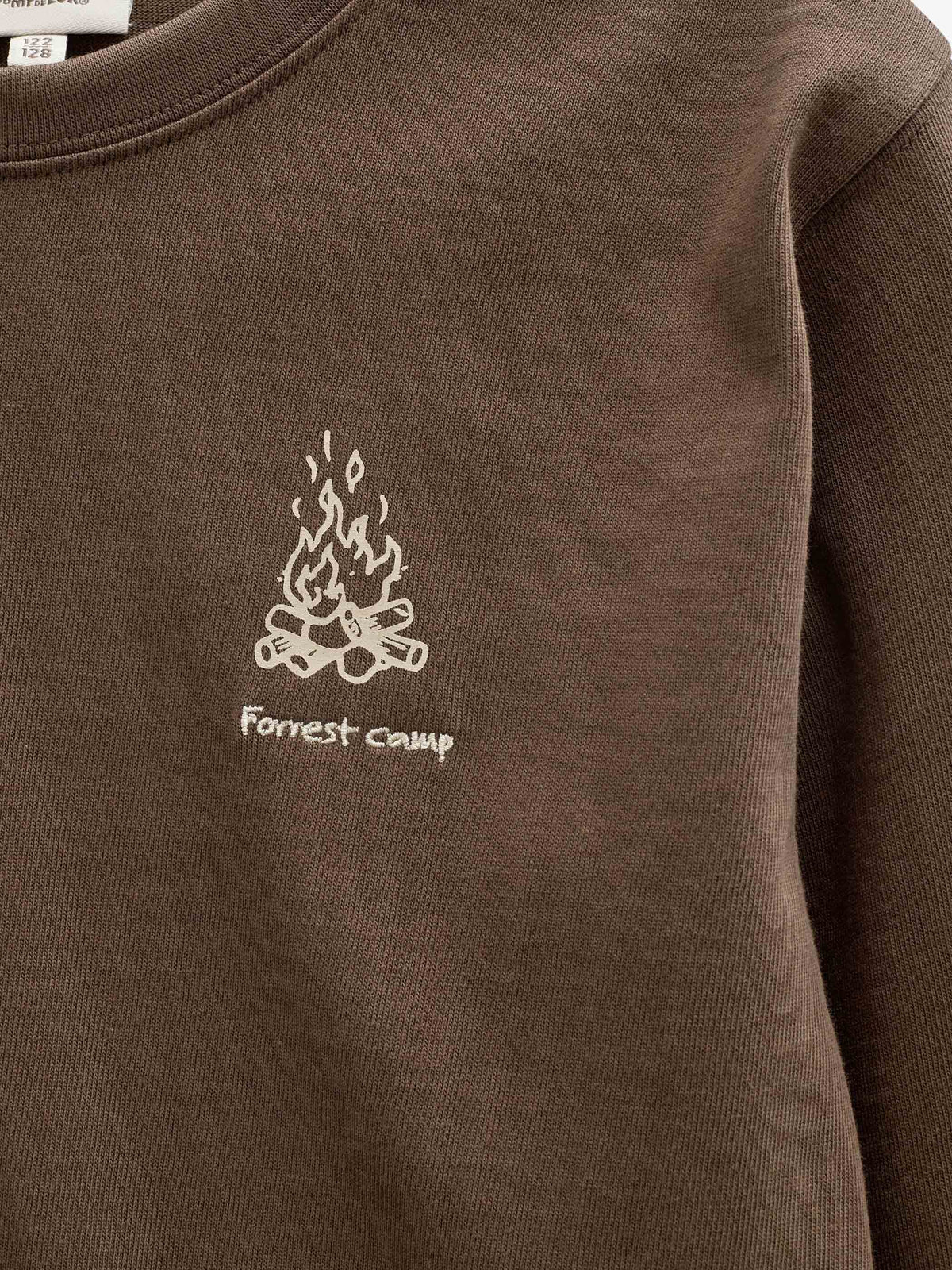 Long-Sleeve T-Shirt with Back Print - Tween - Brown | 101710 Weston