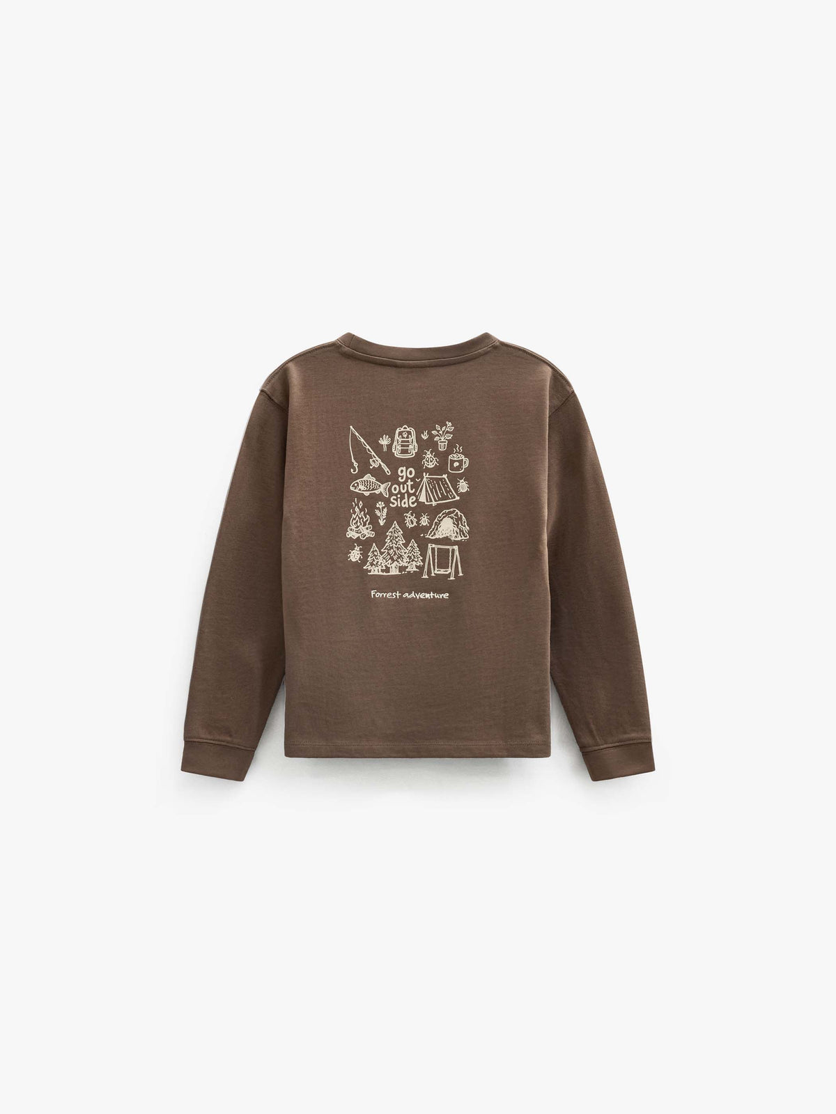 Long-Sleeve T-Shirt with Back Print - Tween - Brown | 101710 Weston