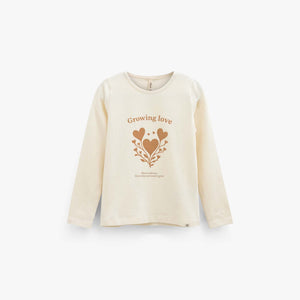 Long-Sleeve T-Shirt with Front Print - Tween - Offwhite | 101712 Piper