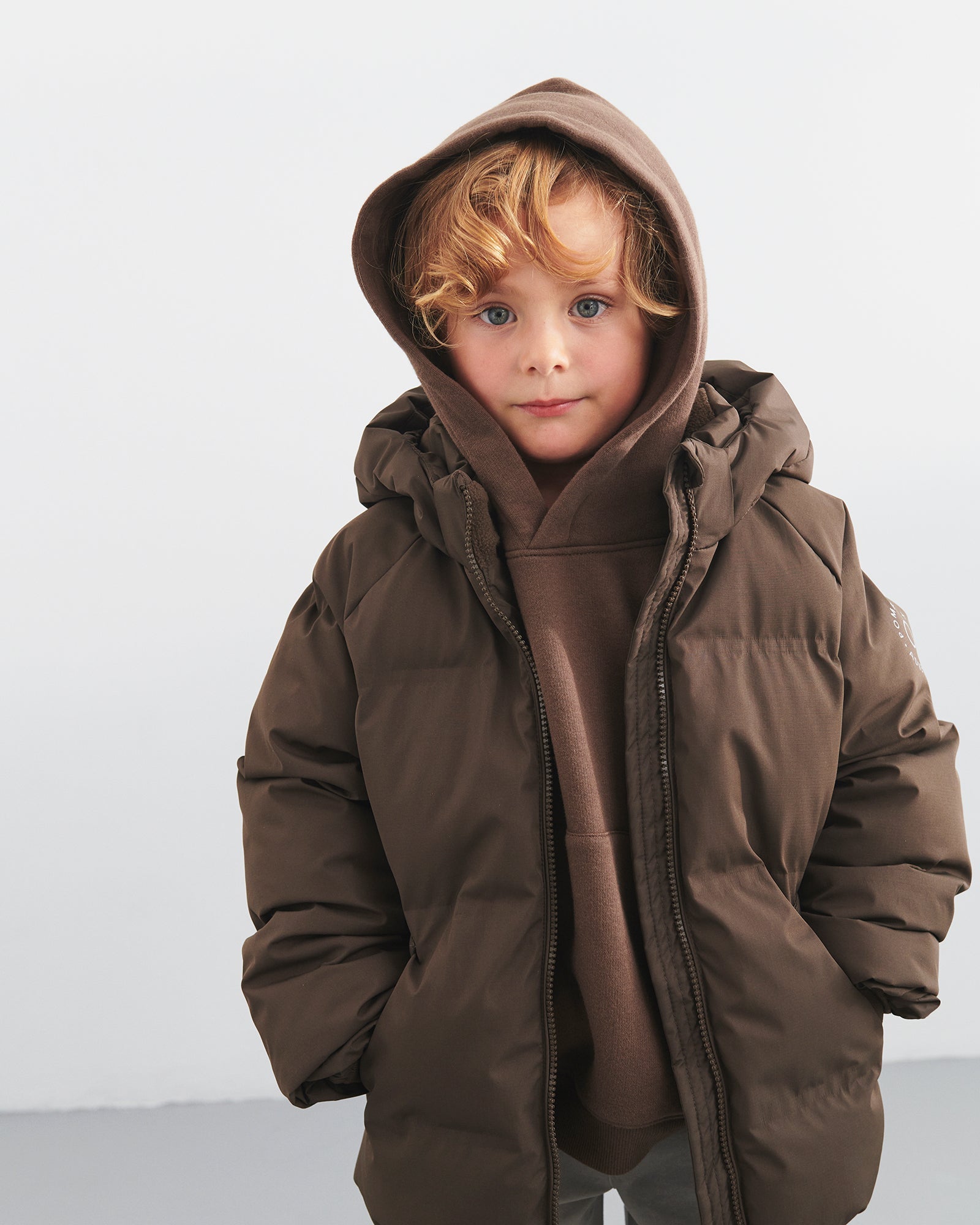 Winter Puffer Jacket Kids Dark Earth