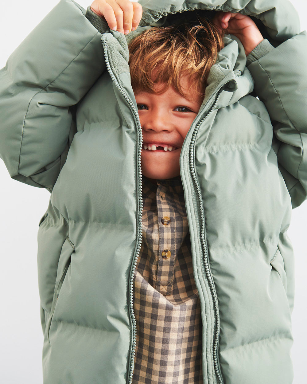 GREEN PUFFER COAT, CHILD