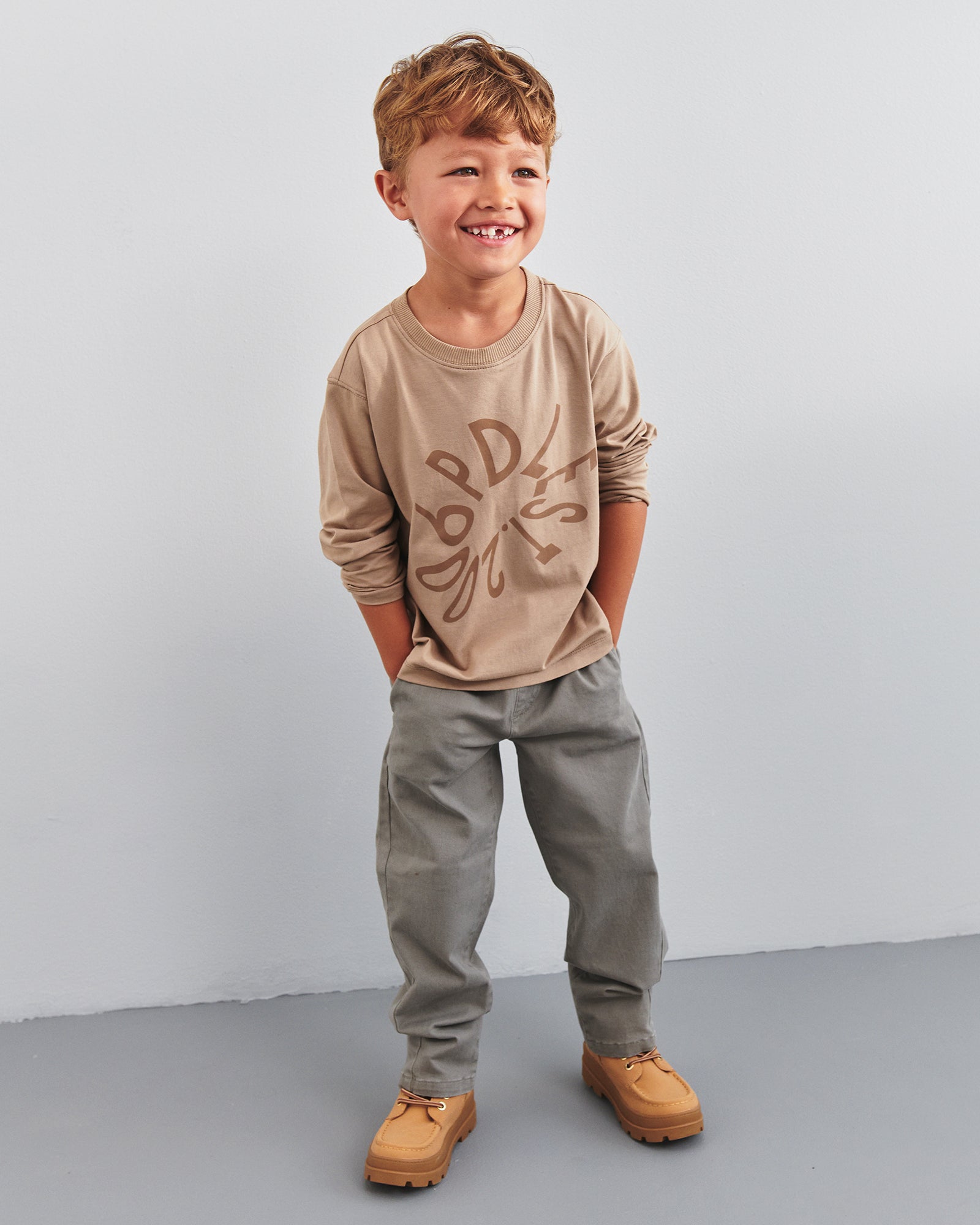 Casual Pull-on Chinos - Kids - Grey