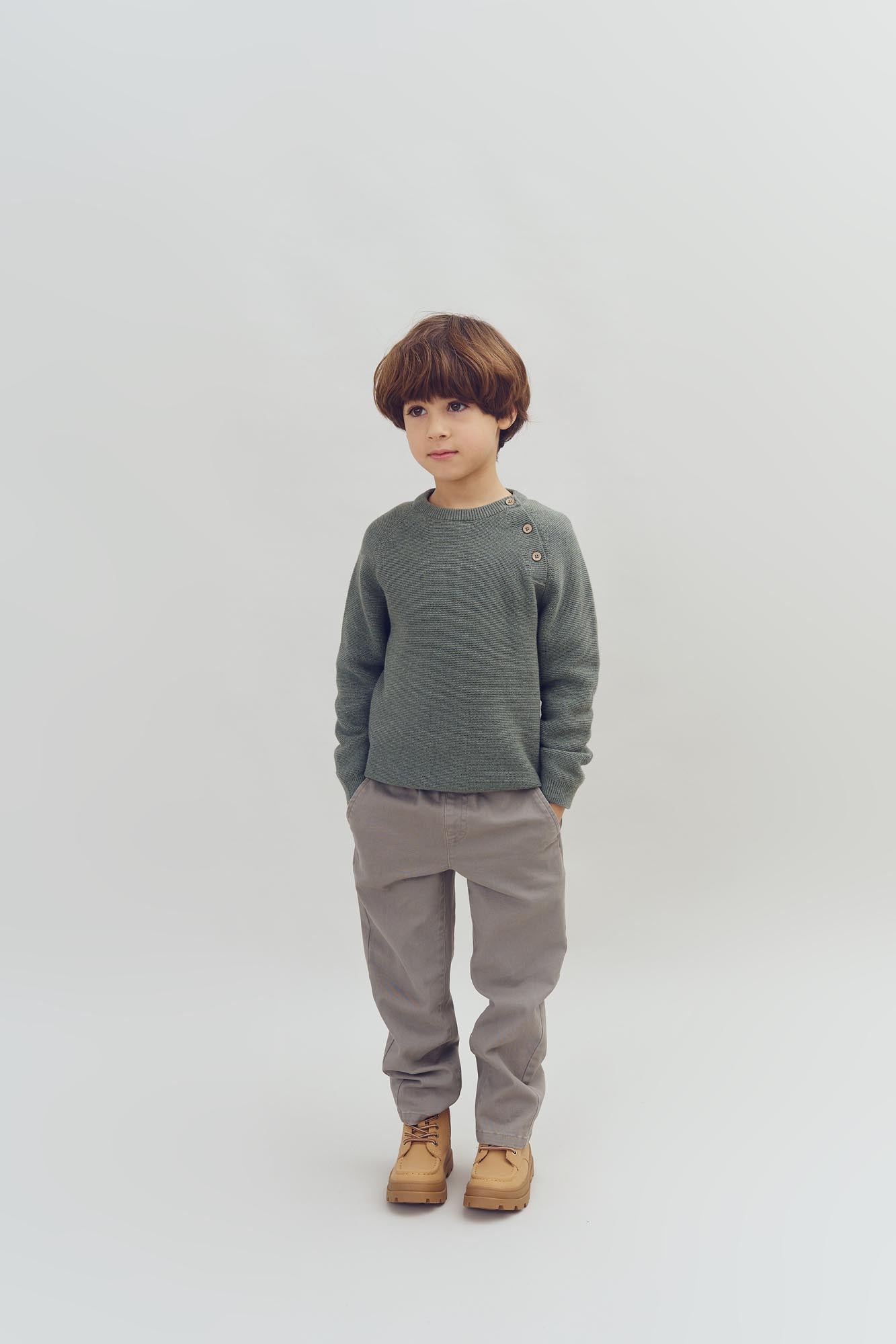 Casual Pull-on Chinos - Kids - Grey