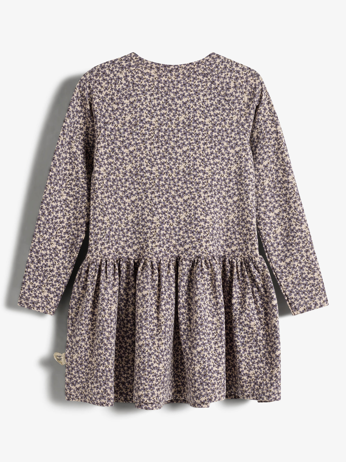 Jersey Dress w. Ditsy Print - Kids - Dusty Purple