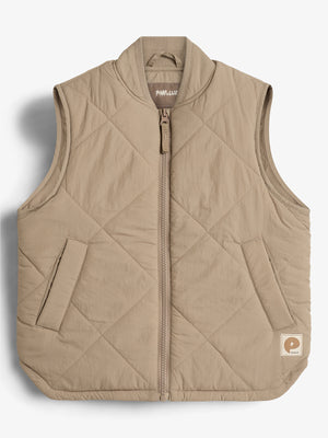 Quilted Gilet - Kids - Dark beige