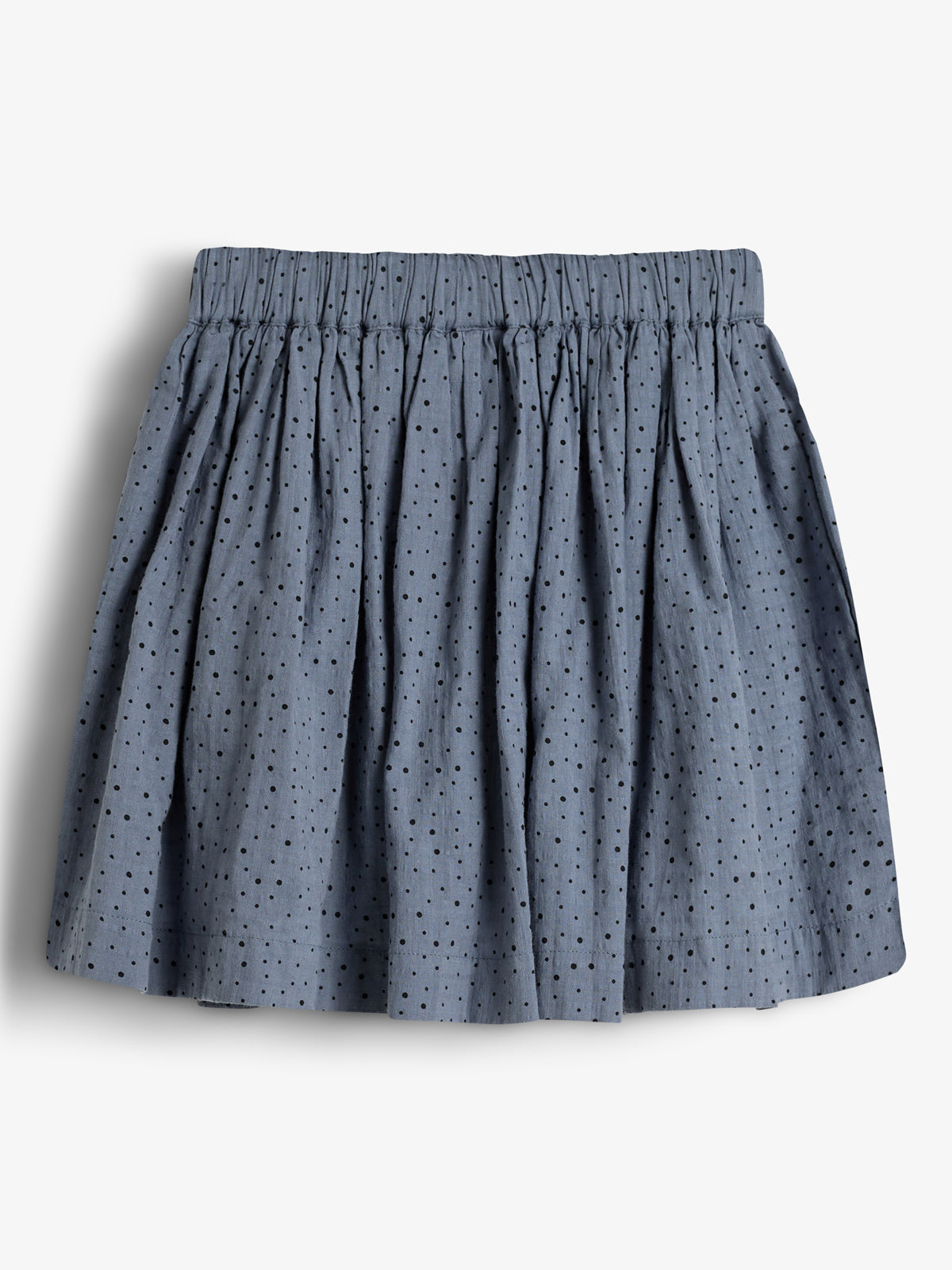 Cotton Skirt w. Micro Dots - Kids - Dusty Blue