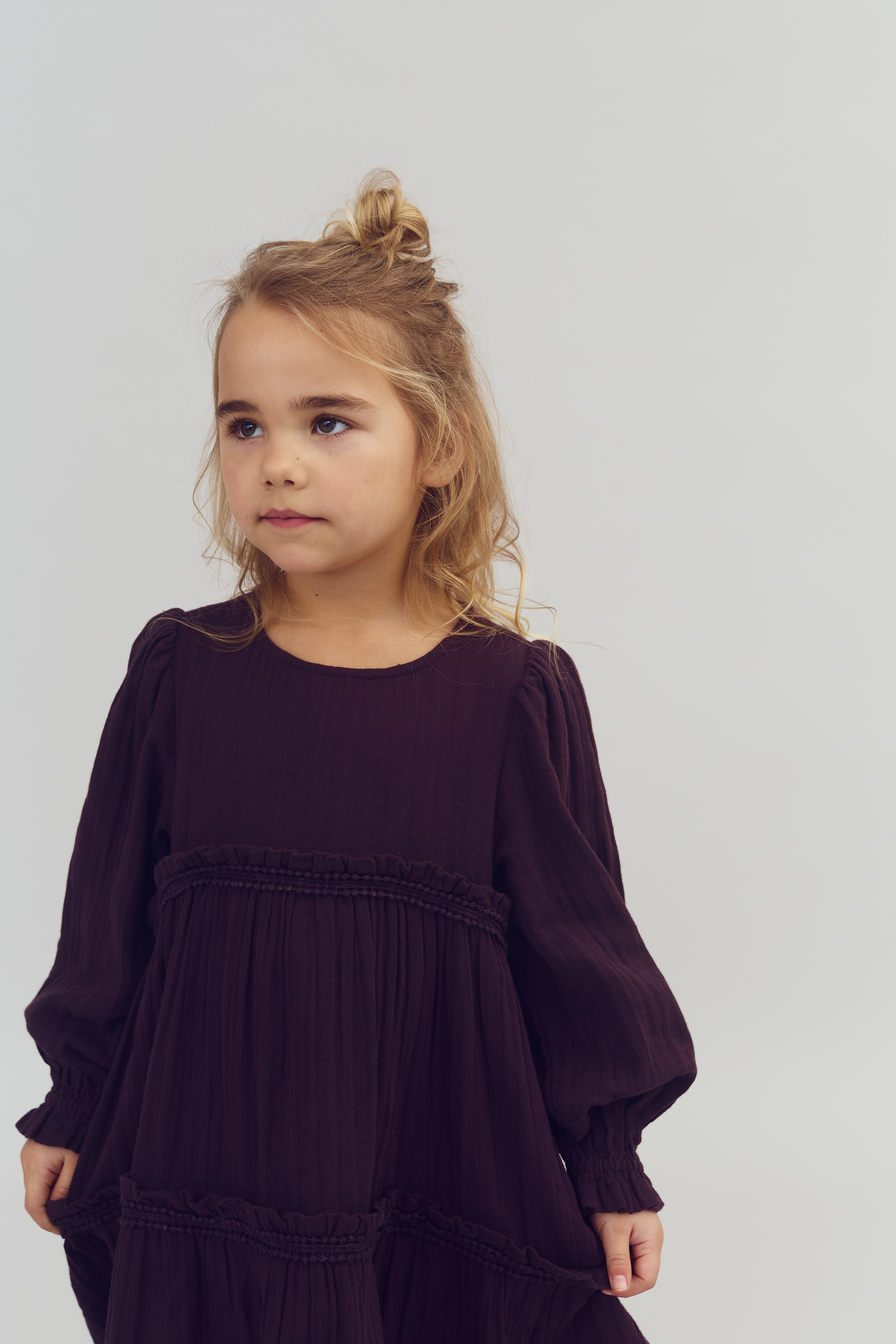 Boho Dress - Kids - Dark Purple