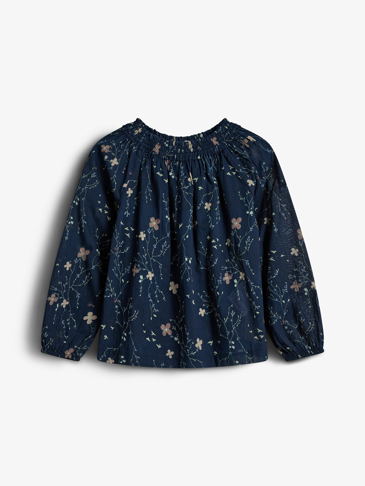 Tunic w. Floral Print - Kids - Blue/Rose