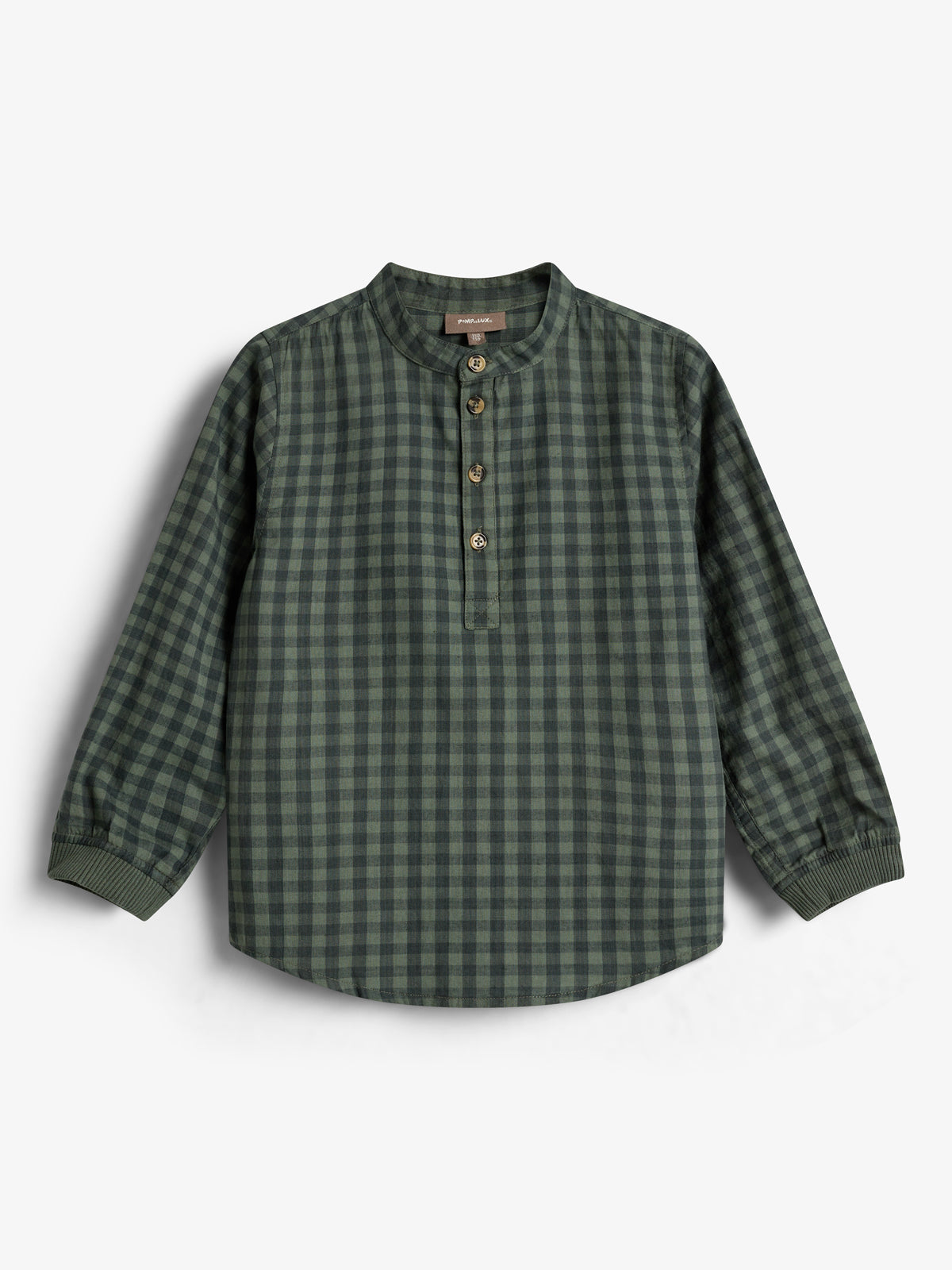 Micro Gingham Cotton Shirt - Kids - Green