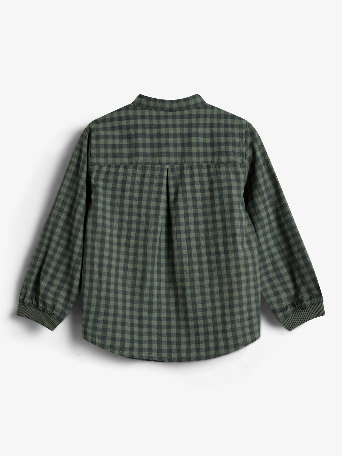 Micro Gingham Cotton Shirt - Kids - Green