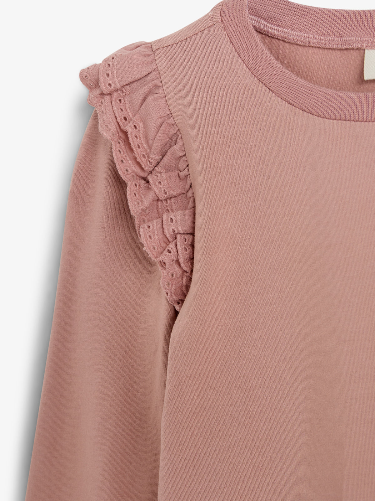 Frill Cap Jersey Blouse - Kids - Dusty Rose