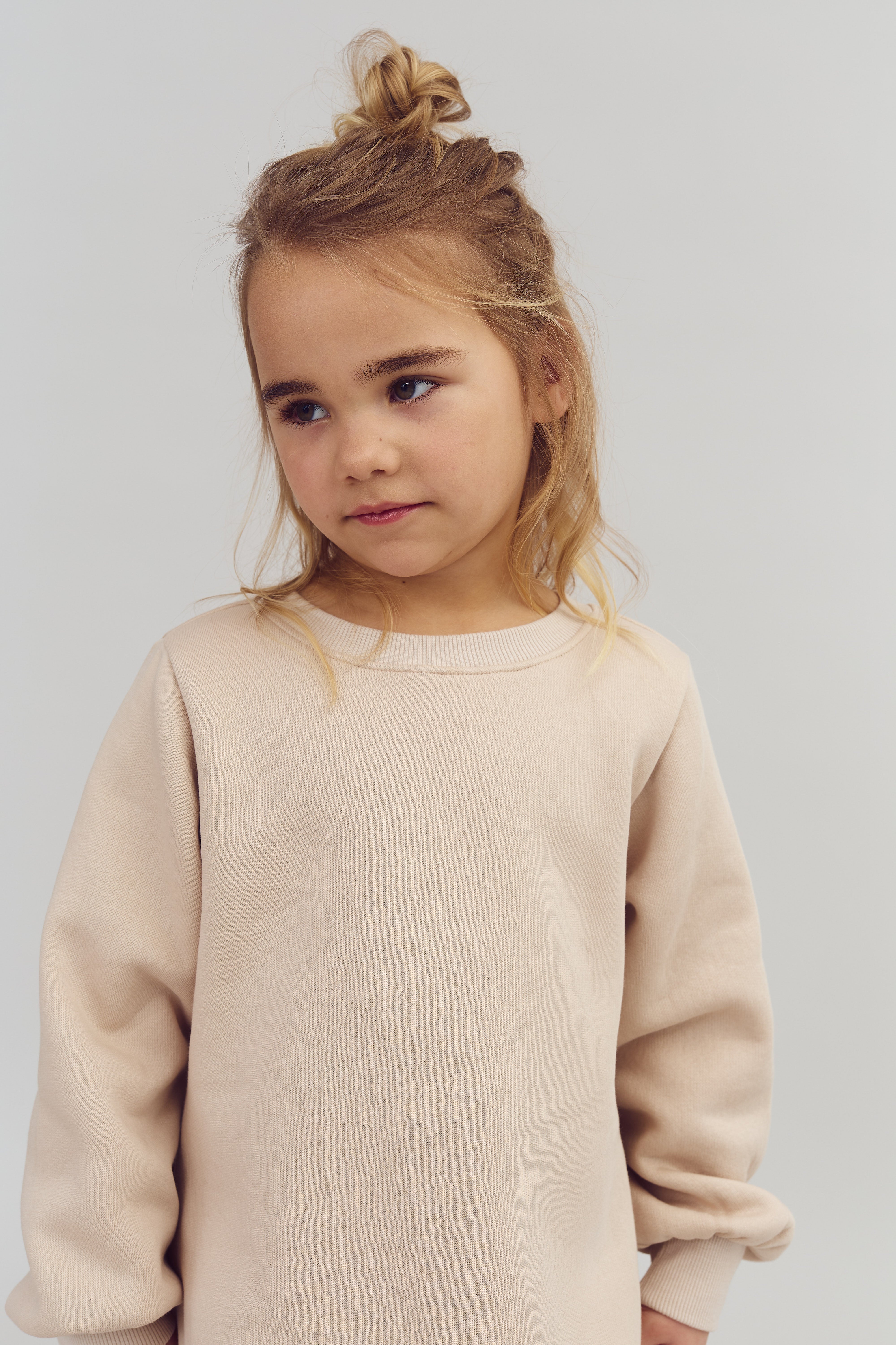 Sweatshirt w. Curved Hem - Kids - Moonlight