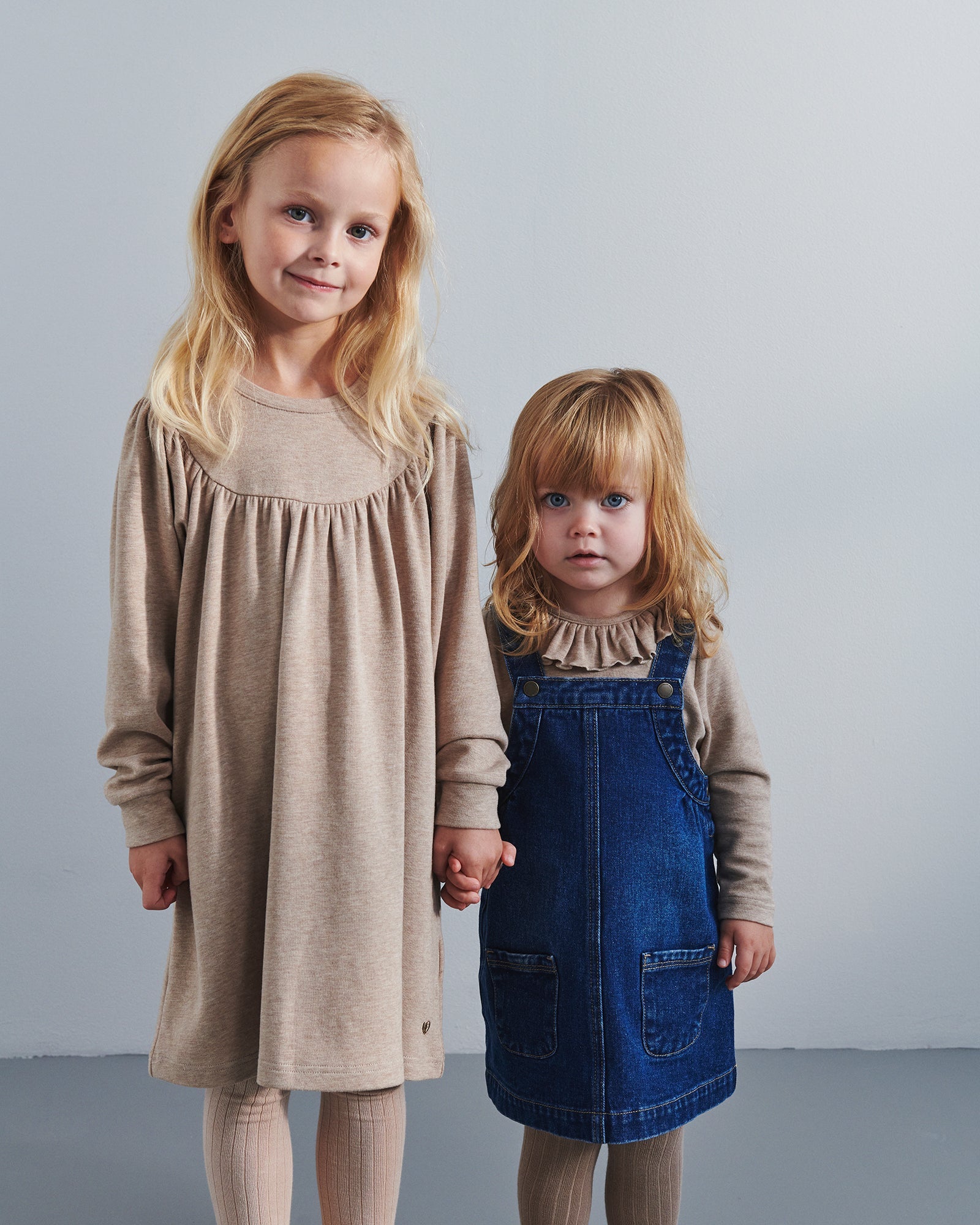 Plush Jersey Dress - Kids - Beige Melange