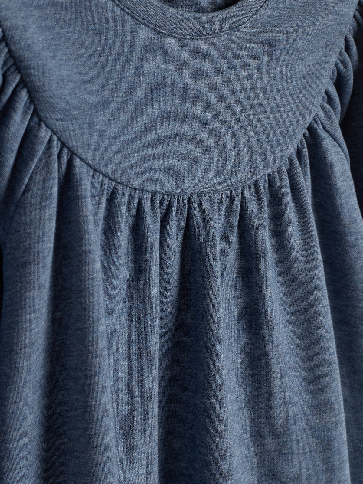 Plush Jersey Dress - Kids - Blue Melange