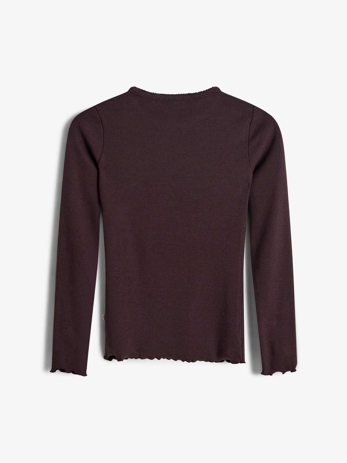 Basic Modal Long Sleeve Rib T-shirt - Kids - Dark Purple