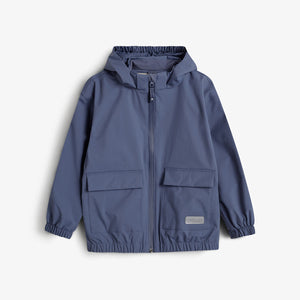 Rain Jacket w. Patch Pocket - Kids - Vintage Blue