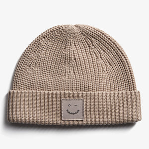 Ribbed Knit Beanie - Kids - Beige