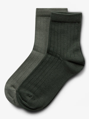 Socks 2-pack - Kids - Green/Dark Green